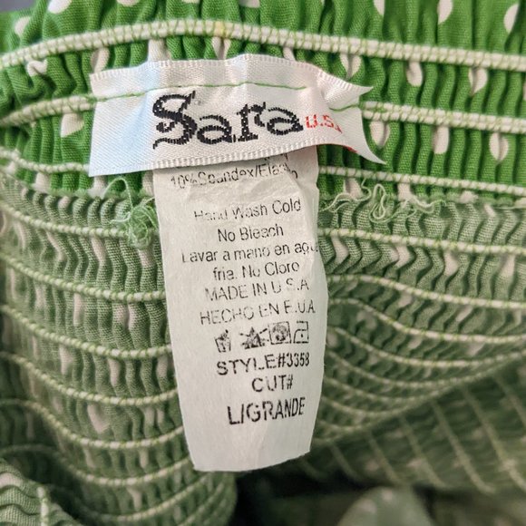 ModCloth/Sara USA Green Polka Dot Halter Dress - Size L - Picture 5 of 7